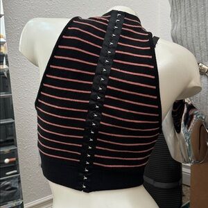 Victoria’s Secret halter black with pink stripes